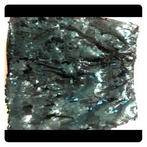 Green sequin mini skirt
